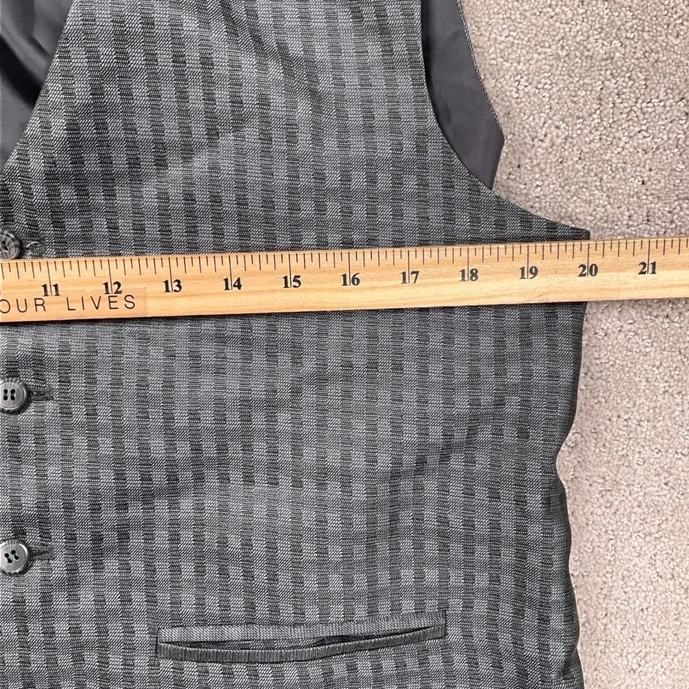 Bespoke Mens 40S Jacket and Vest Grey Check Texture Shimmer Formal Party 2pc Set